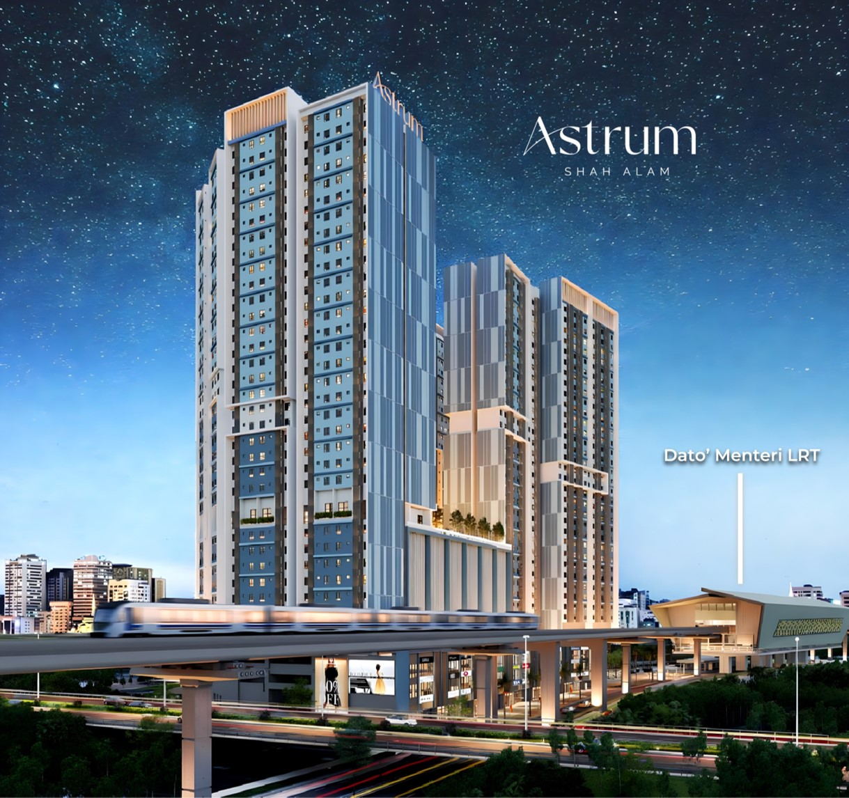 Astrum Residences towers above the Dato' Menteri LRT station