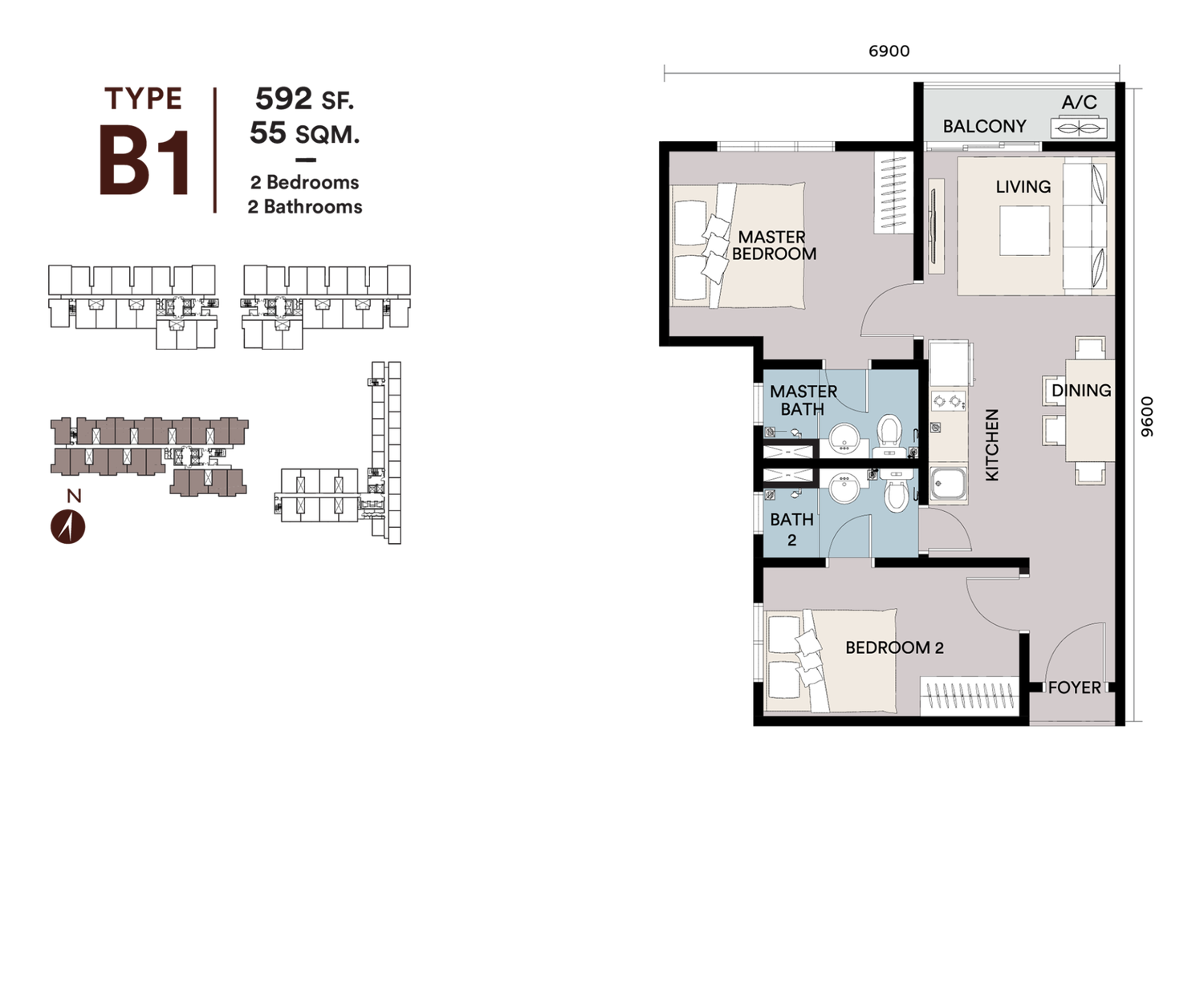 Type B1 floor plan